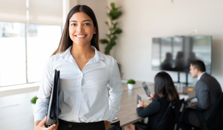 professional woman standing in office