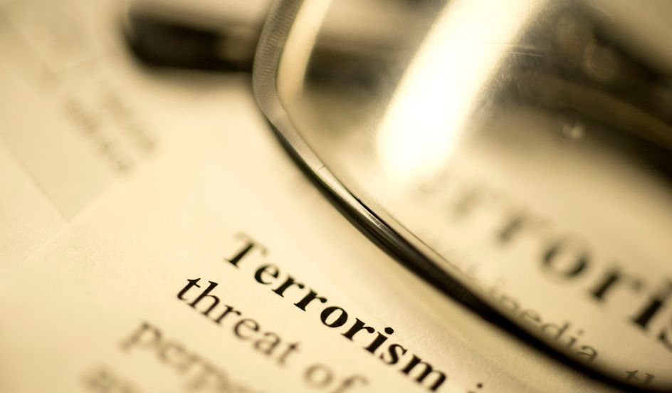 word terrorism in focus on paper