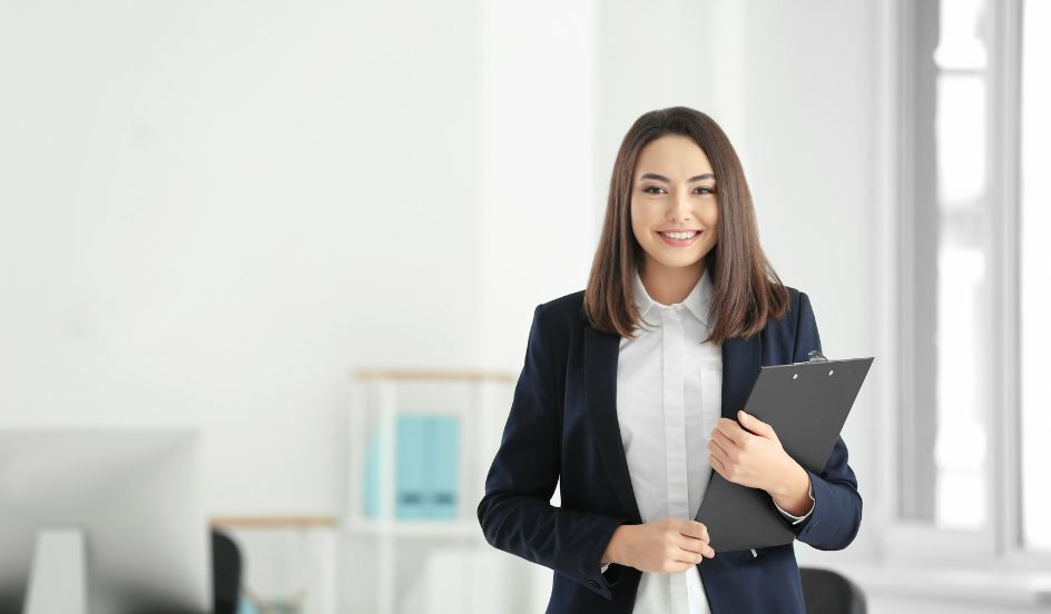 paralegal holding a legal file