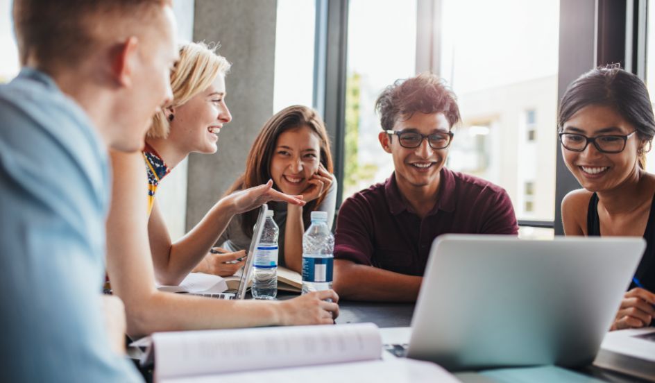 group of students studying together